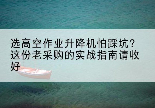 大理高空作业升降机厂家推荐-选高空作业升降机怕踩坑？这份老采购的实战指南请收好